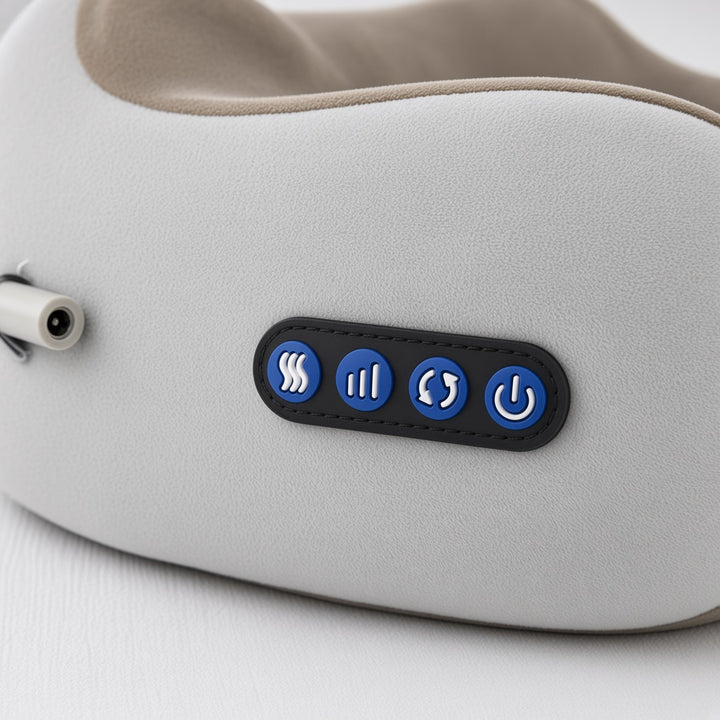 Close-up of the four control buttons: heat, speed, direction and power